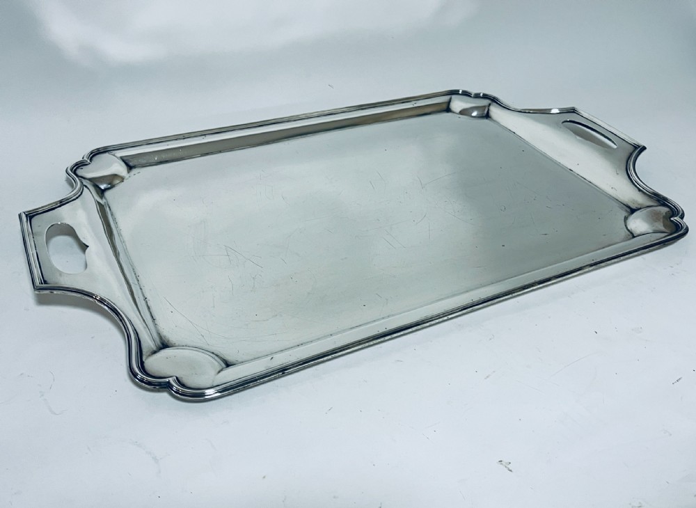 Large Antique Silver Tray View X