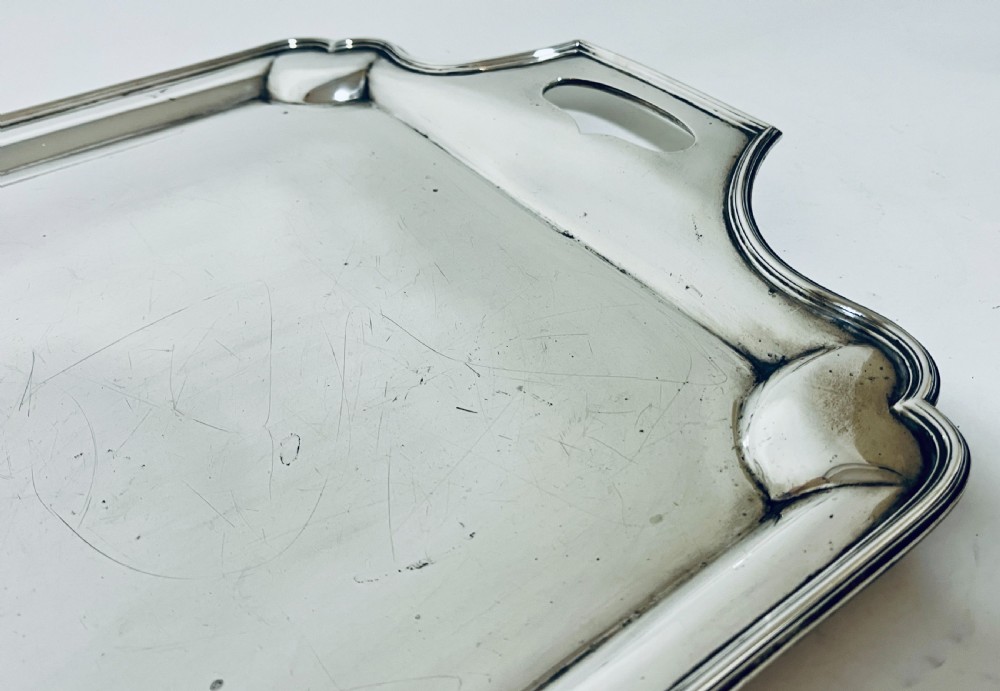 Large Antique Silver Tray View XV
