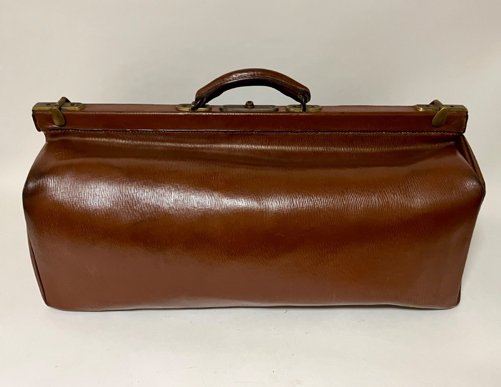 Large Antique Leather Gladstone Bag