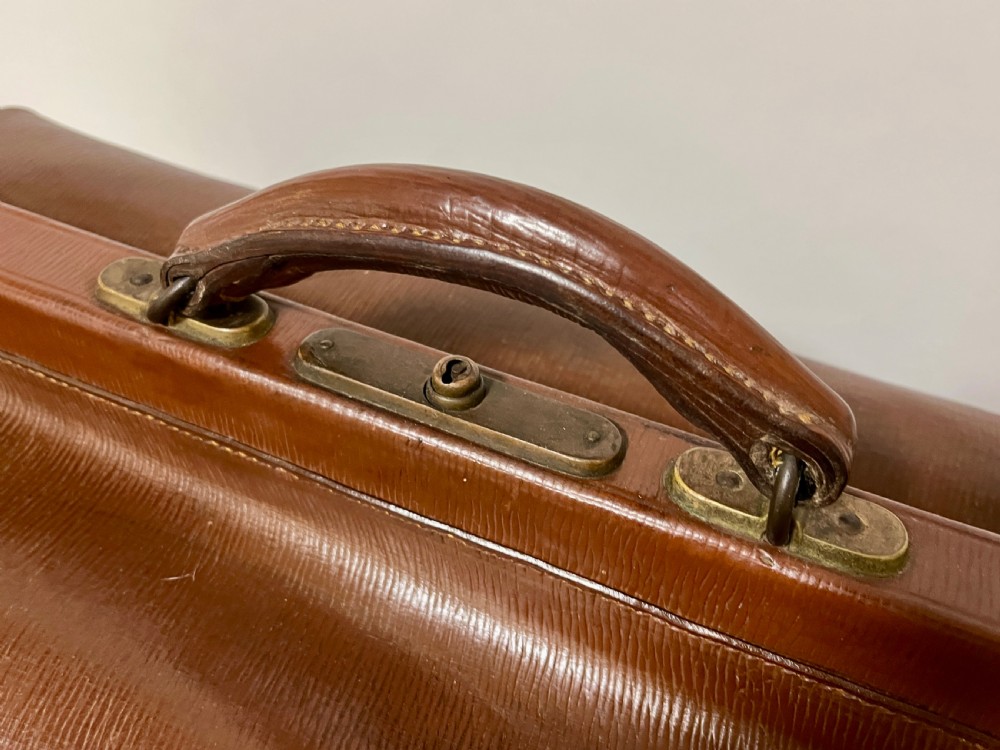 Large Antique Leather Gladstone Bag View II