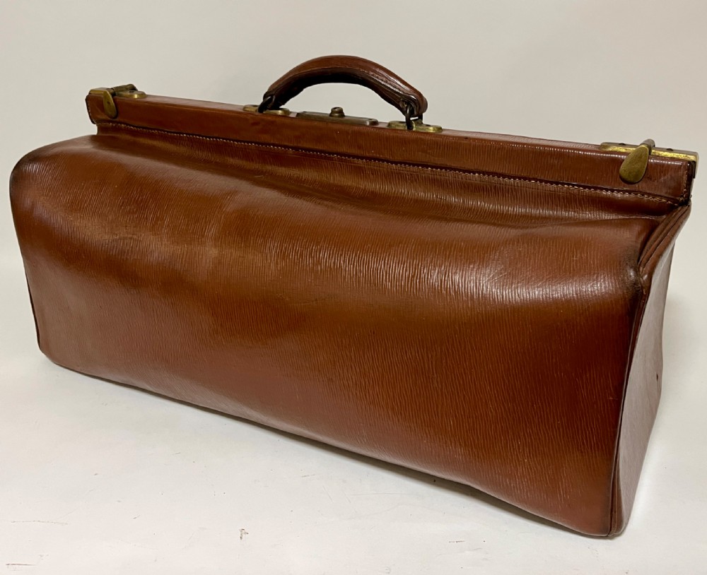 Large Antique Leather Gladstone Bag View III