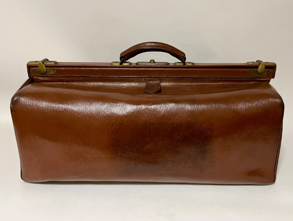 Large Antique Leather Gladstone Bag View V