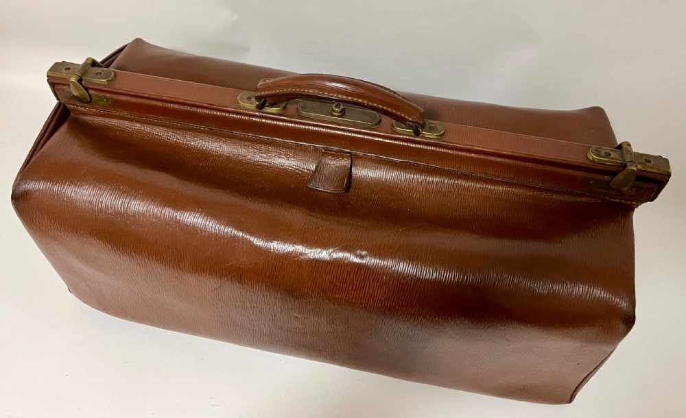 Large Antique Leather Gladstone Bag View VII