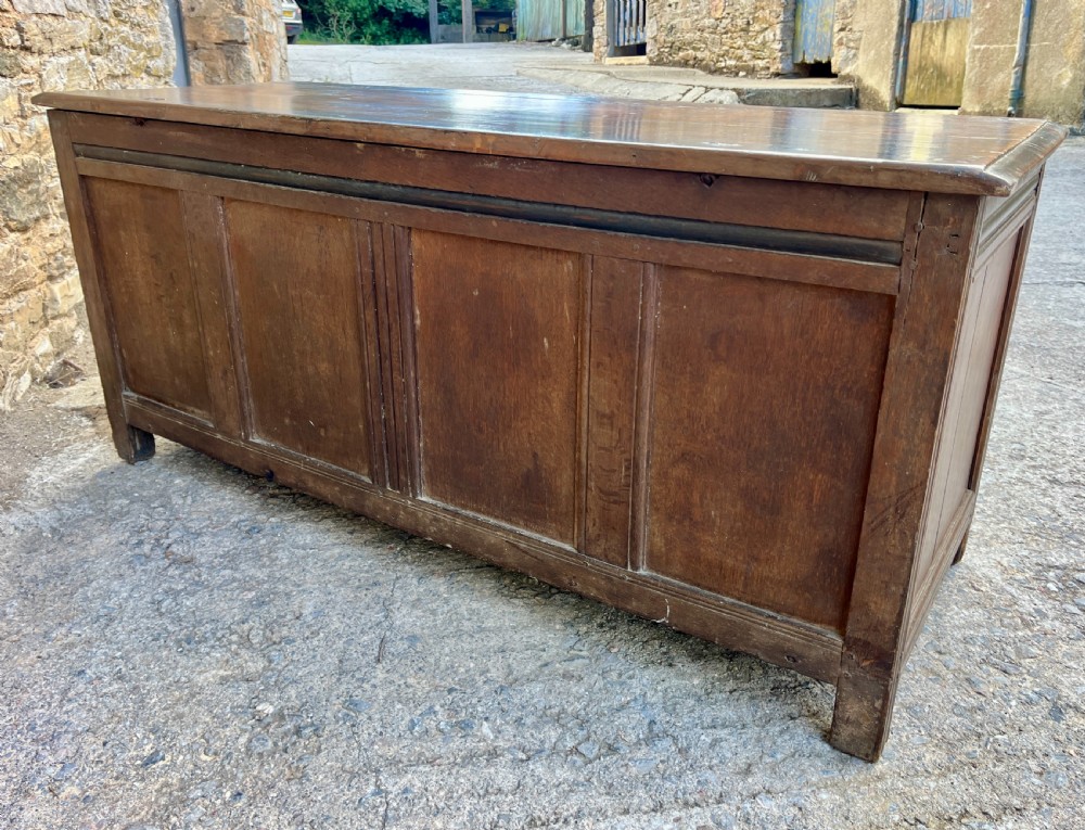Large 18th Century Four Panel Oak Coffer View IX