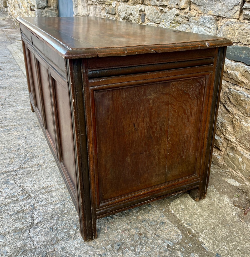 Large 18th Century Four Panel Oak Coffer View XII