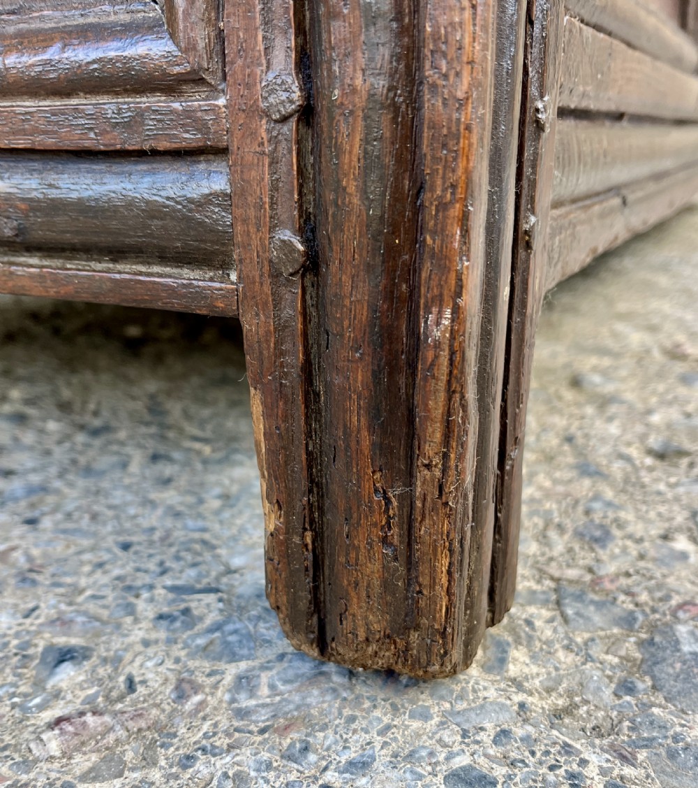 Large 18th Century Four Panel Oak Coffer View XX