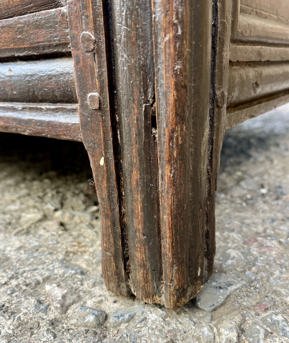 Large 18th Century Four Panel Oak Coffer View XXI