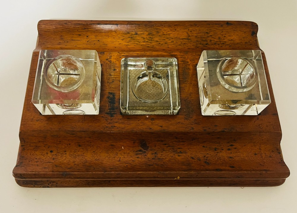 Large Edwardian Oak Desk Stand View II