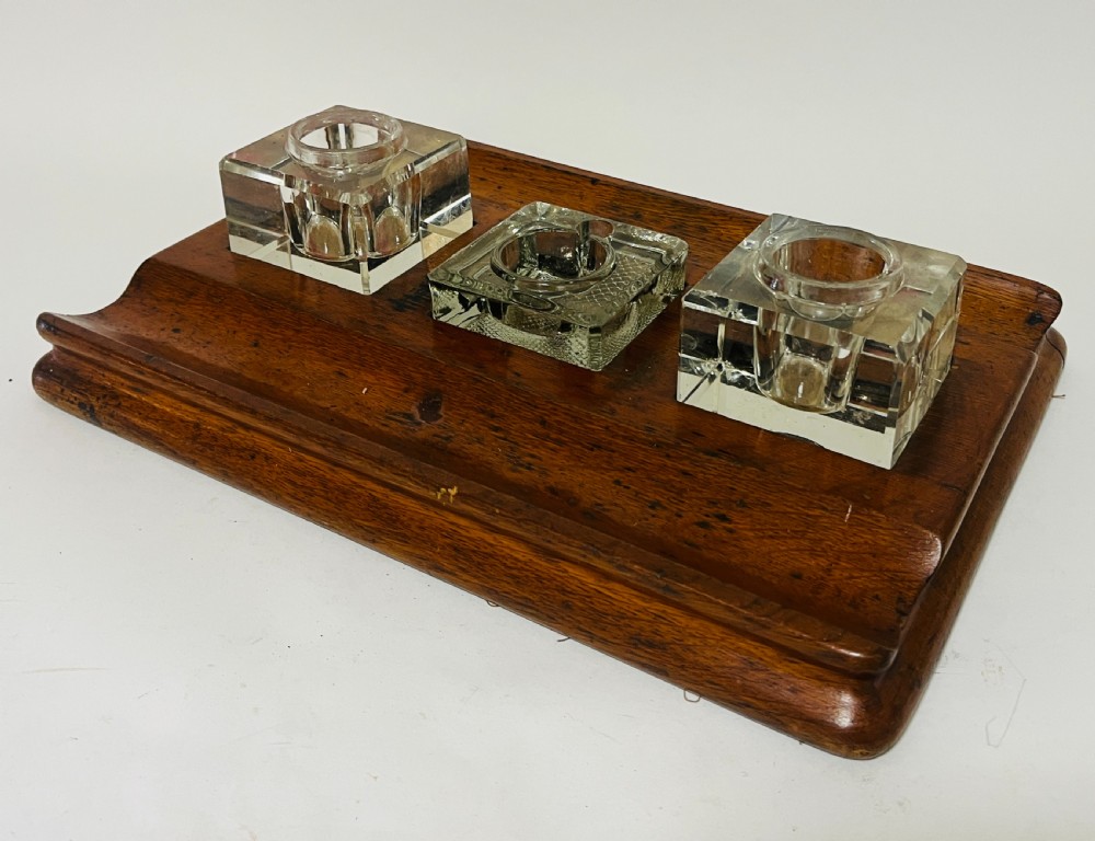 Large Edwardian Oak Desk Stand View X