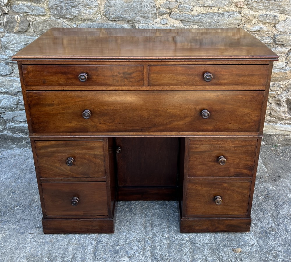 Victorian Mahogany Naval Two Part Kneehole Captains Desk