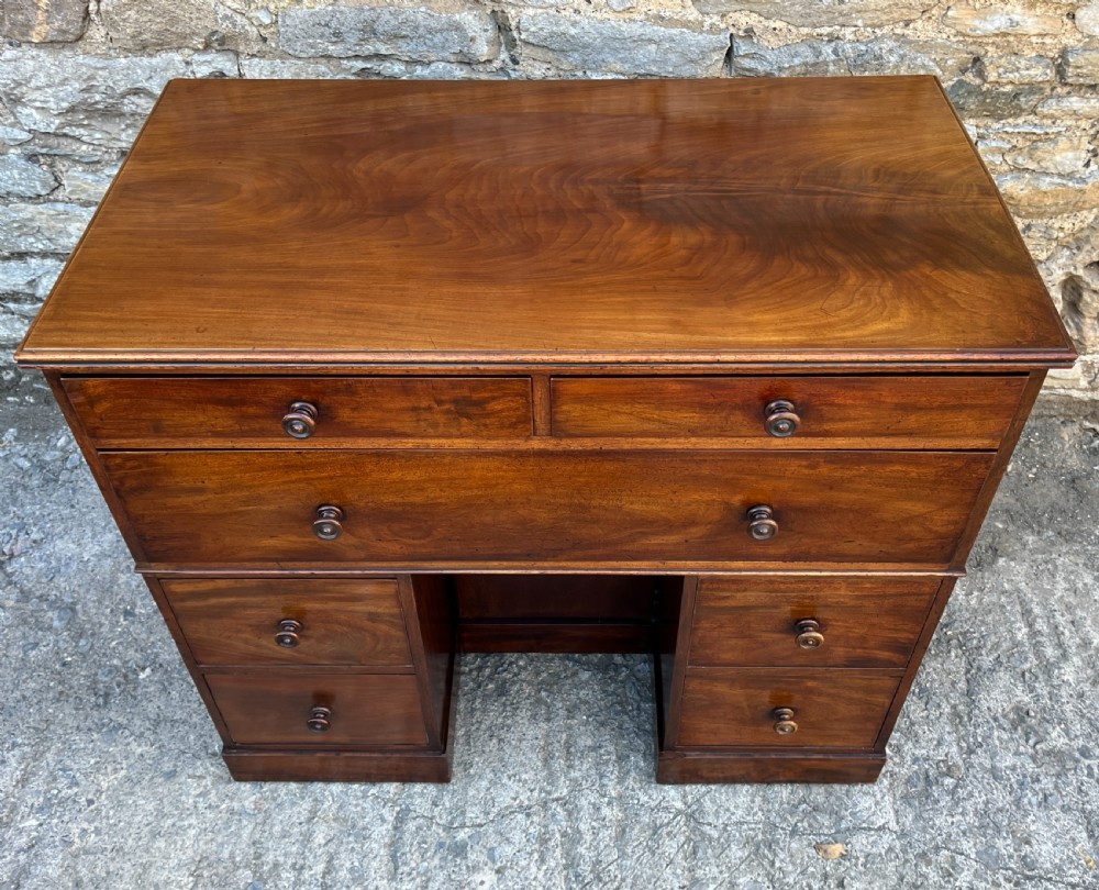 Victorian Mahogany Naval Two Part Kneehole Captains Desk View II