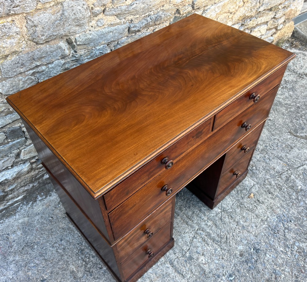 Victorian Mahogany Naval Two Part Kneehole Captains Desk View III
