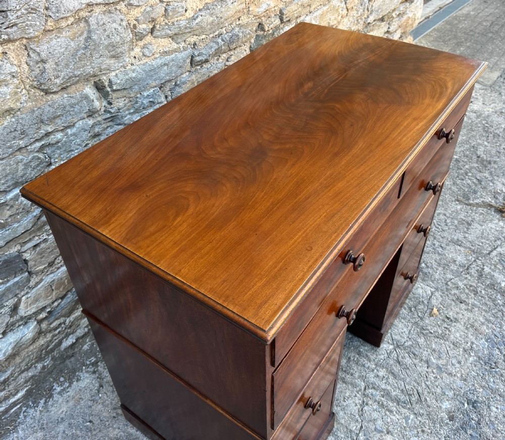 Victorian Mahogany Naval Two Part Kneehole Captains Desk View VI
