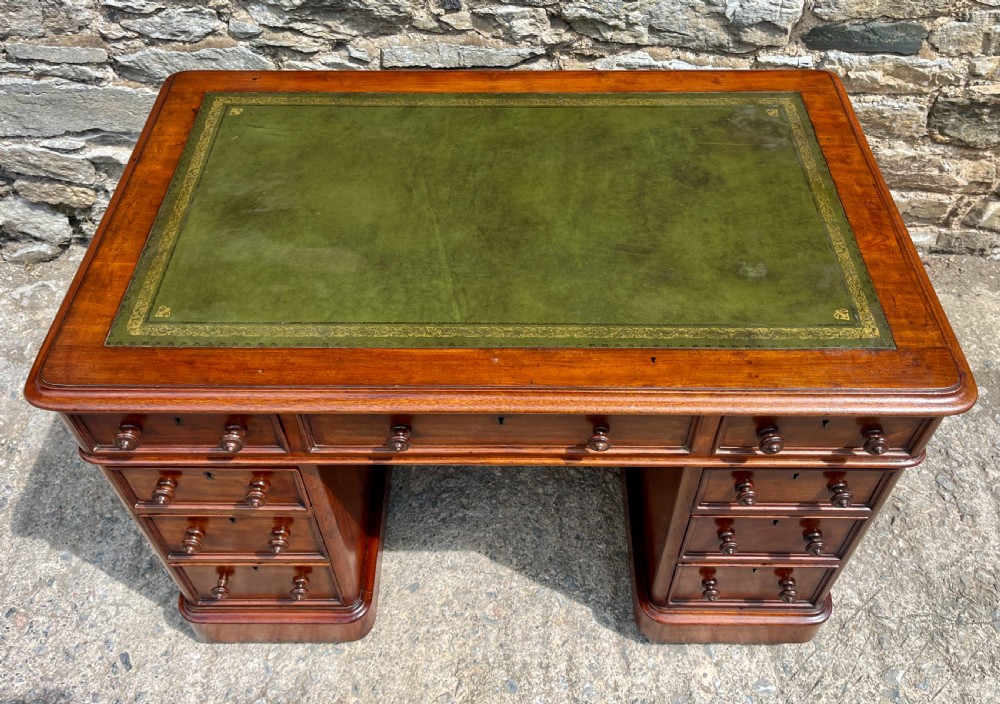Victorian Mahogany Pedestal Desk View IV