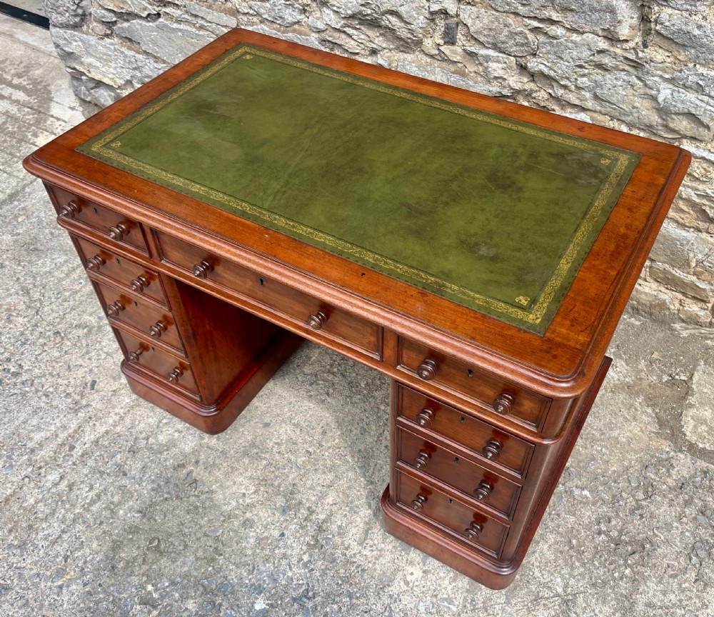 Victorian Mahogany Pedestal Desk View X