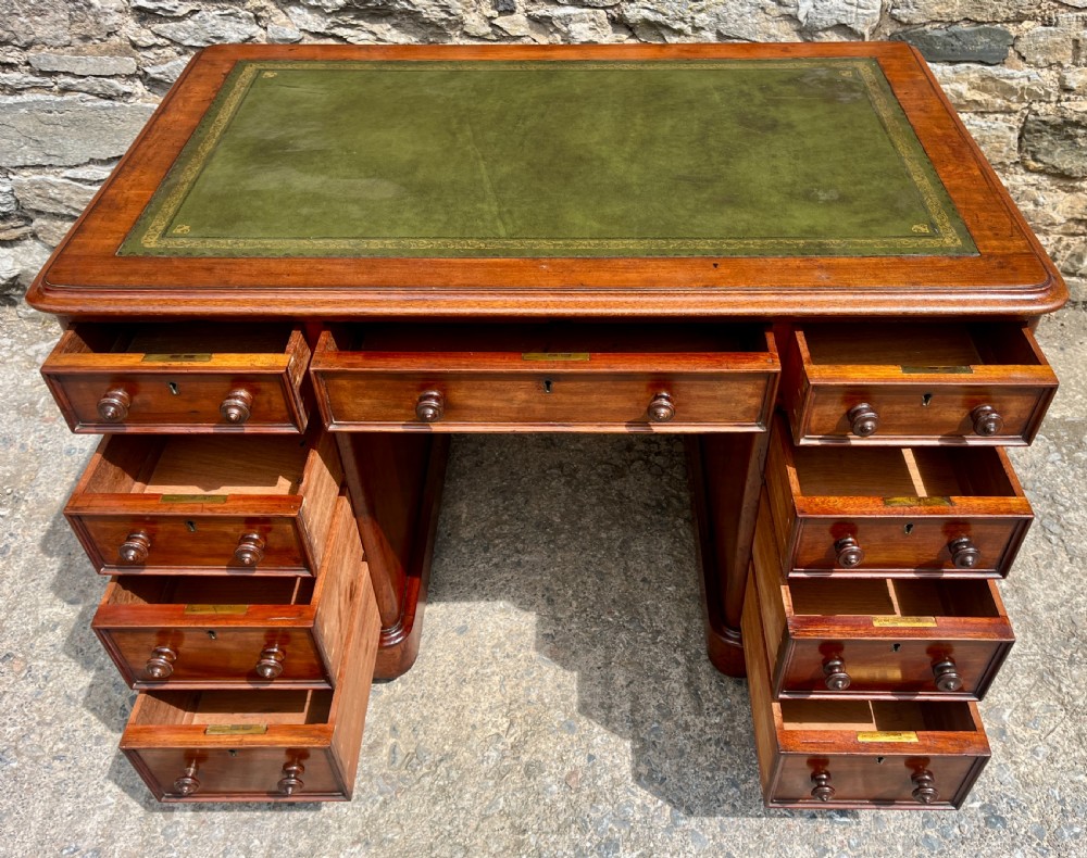 Victorian Mahogany Pedestal Desk View XIII