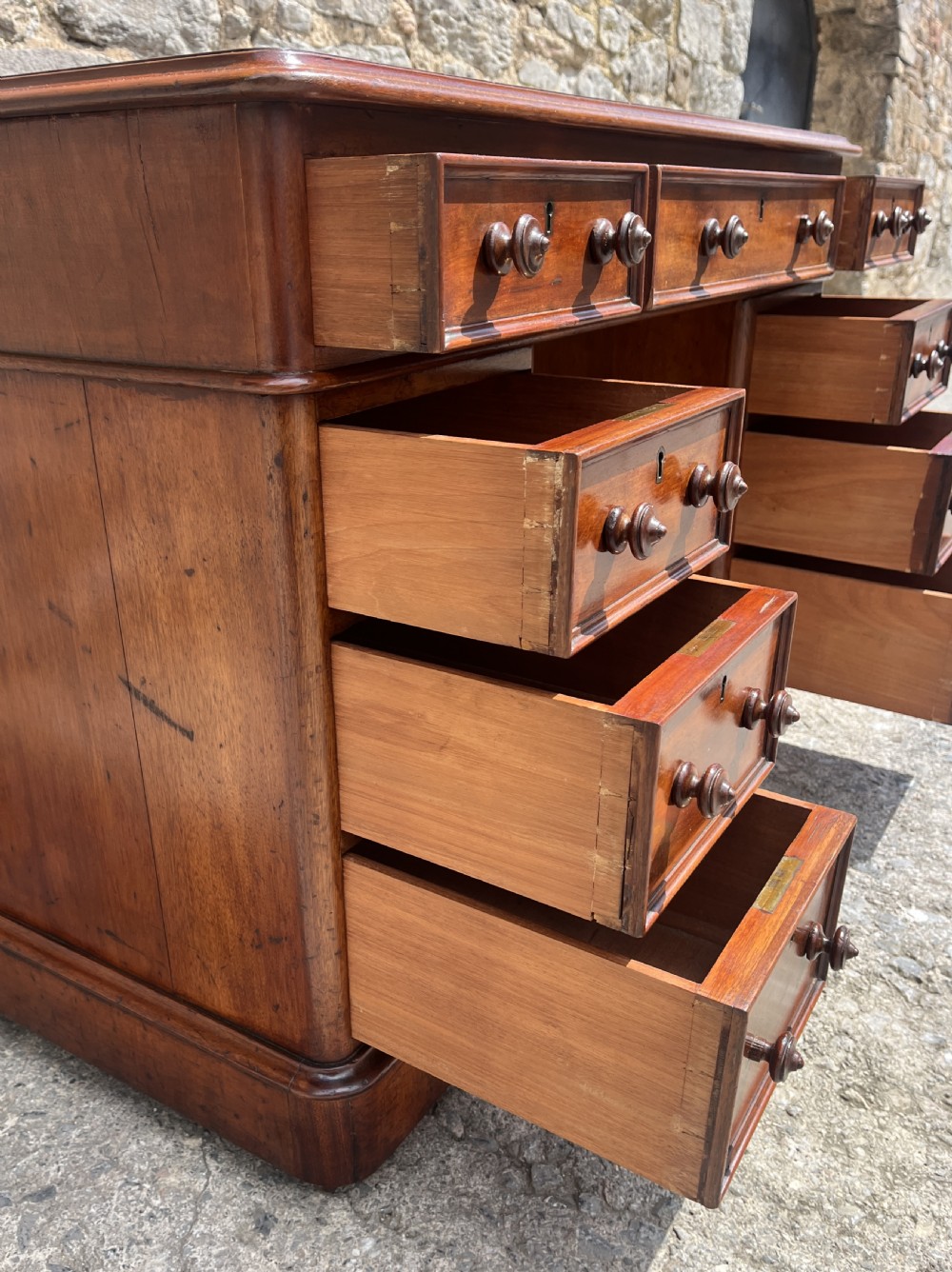 Victorian Mahogany Pedestal Desk View XIV