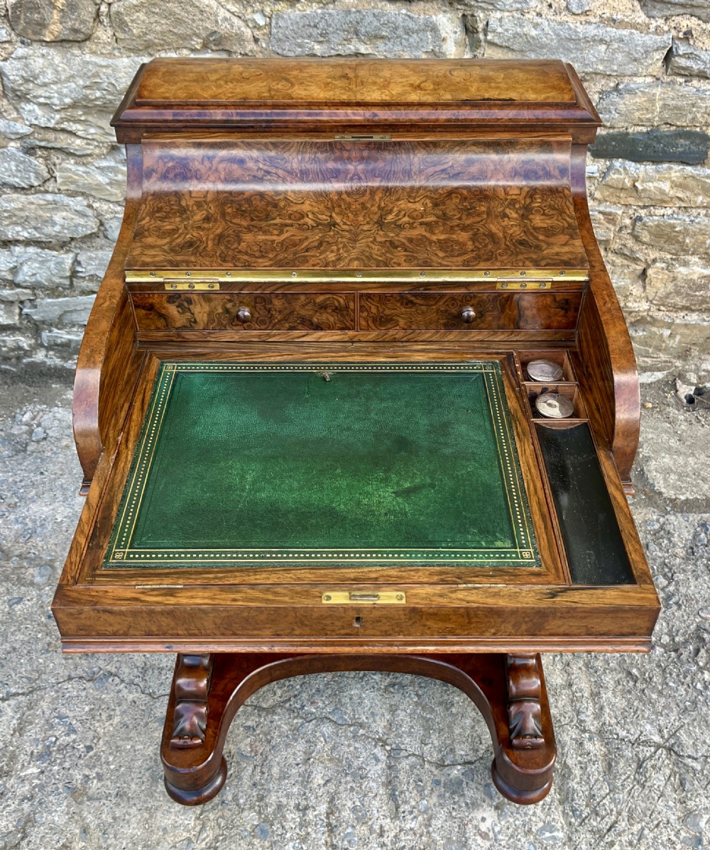Victorian Burr Walnut Piano Top Davenport
 View III