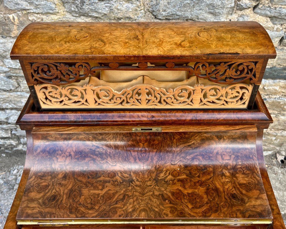 Victorian Burr Walnut Piano Top Davenport
 View VII