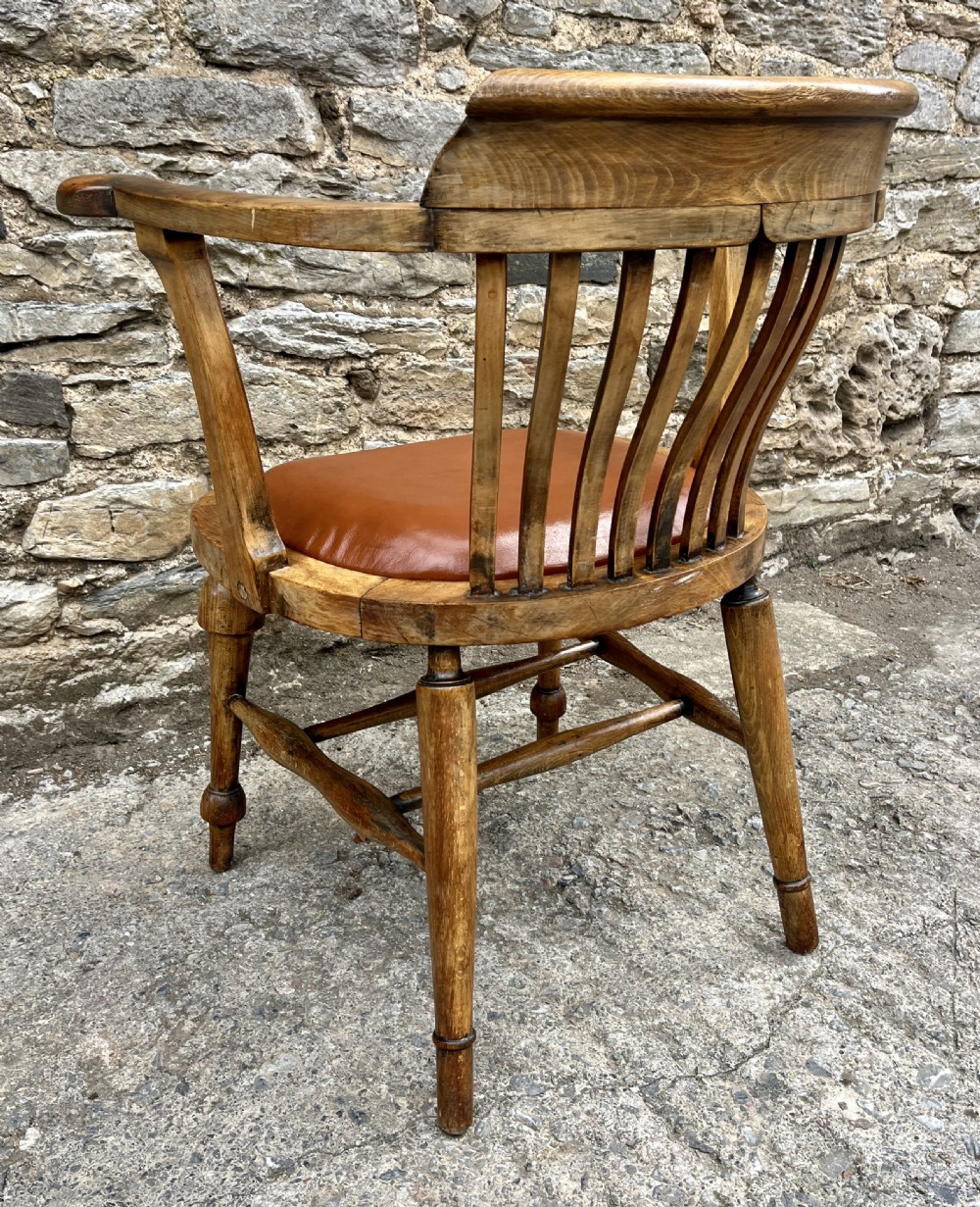 Antique Oak Desk Chair View III