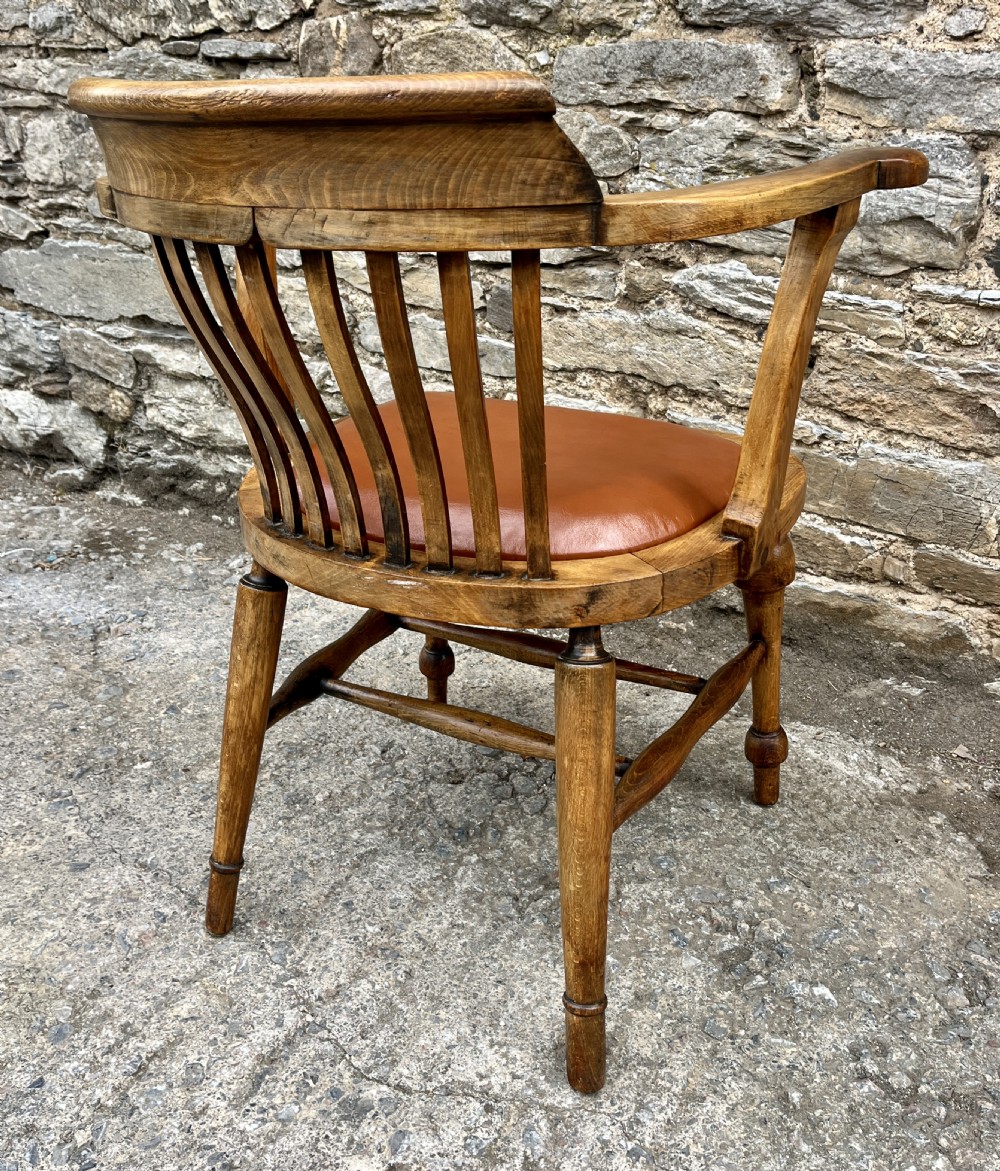 Antique Oak Desk Chair View VI