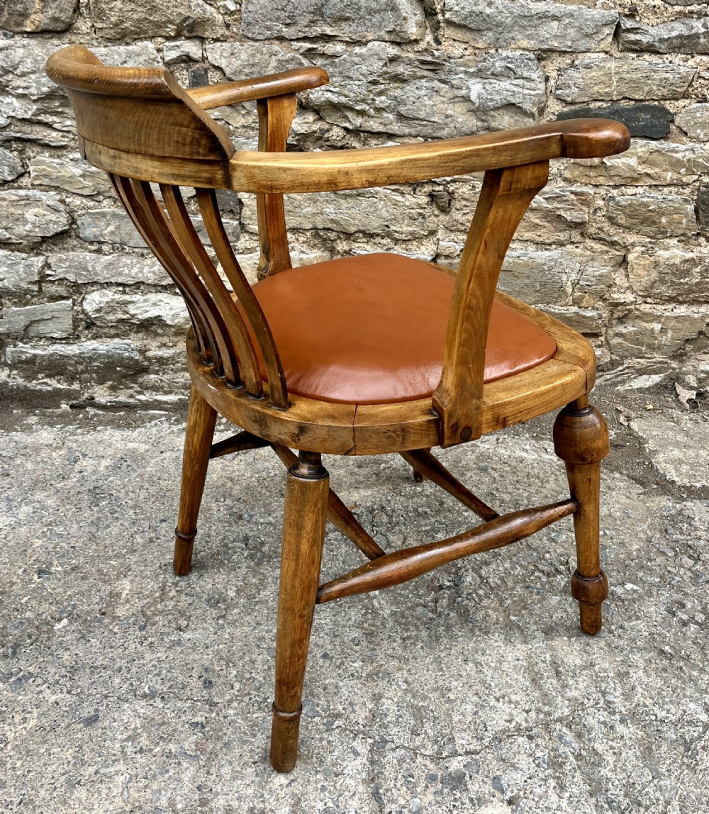 Antique Oak Desk Chair View VII