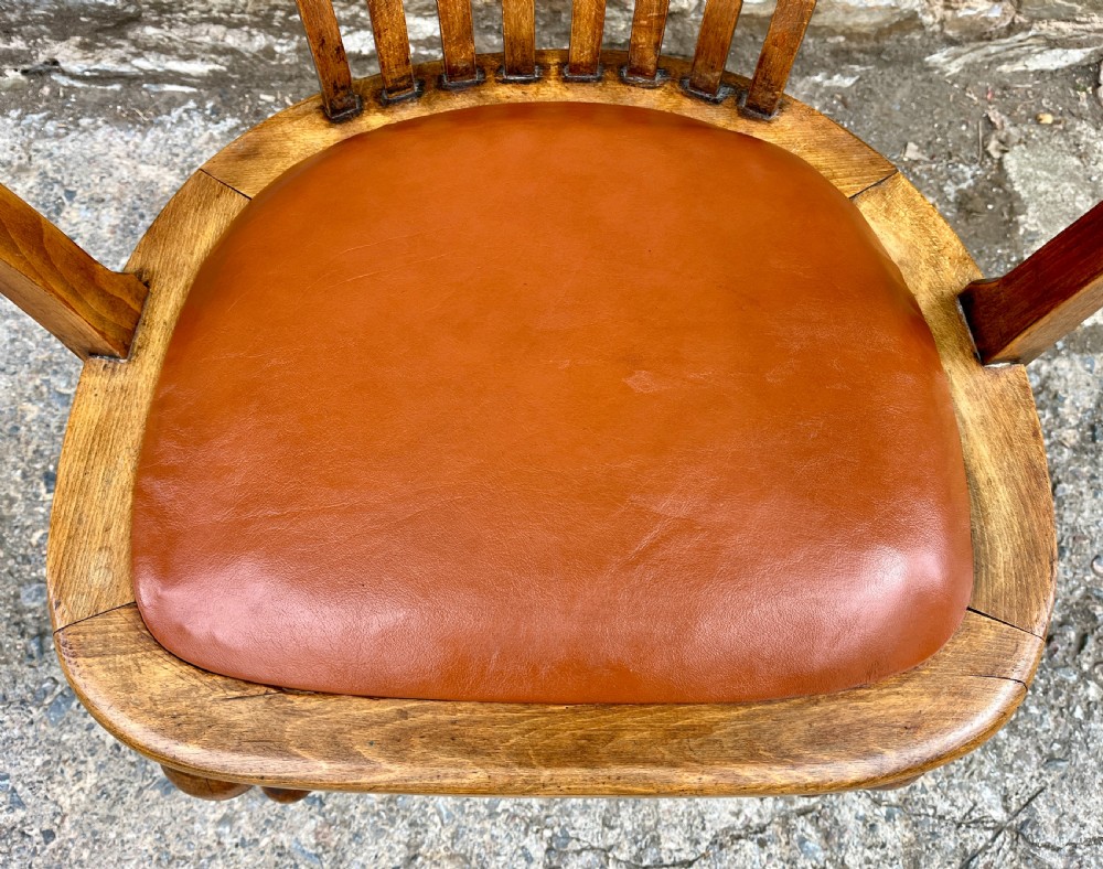 Antique Oak Desk Chair View X