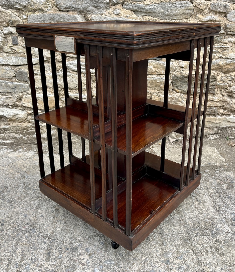 Antique Mahogany Revolving Bookcase View V
