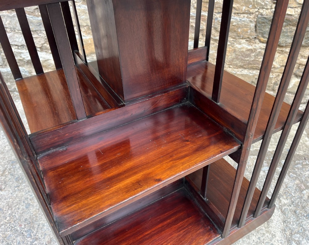 Antique Mahogany Revolving Bookcase View VI