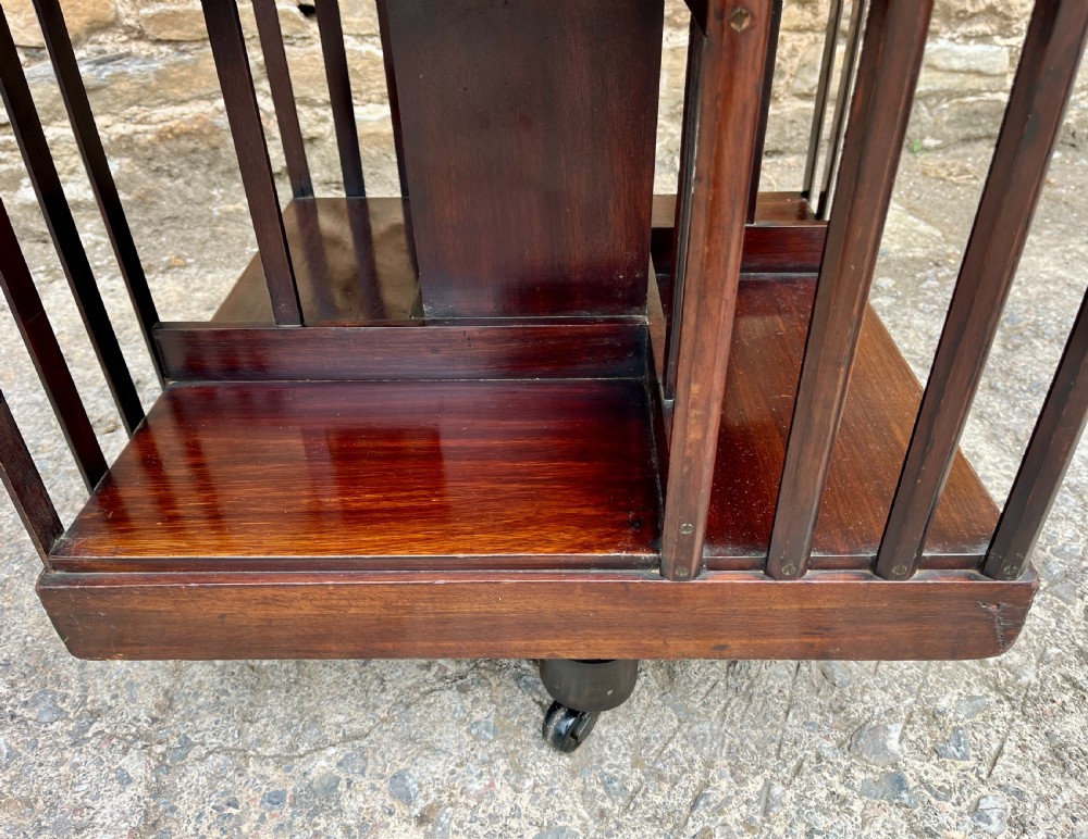 Antique Mahogany Revolving Bookcase View IX