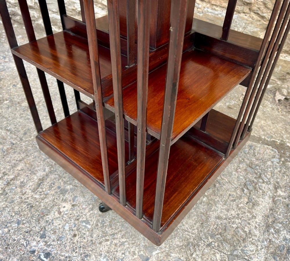 Antique Mahogany Revolving Bookcase View X