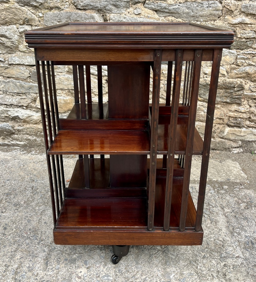 Antique Mahogany Revolving Bookcase View XII