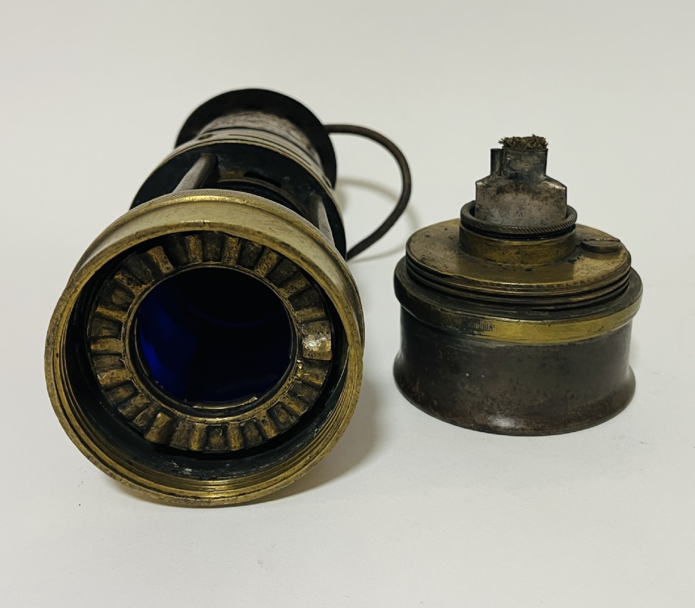 WW2 ARP Miner's Lamp with Blue Glass View X