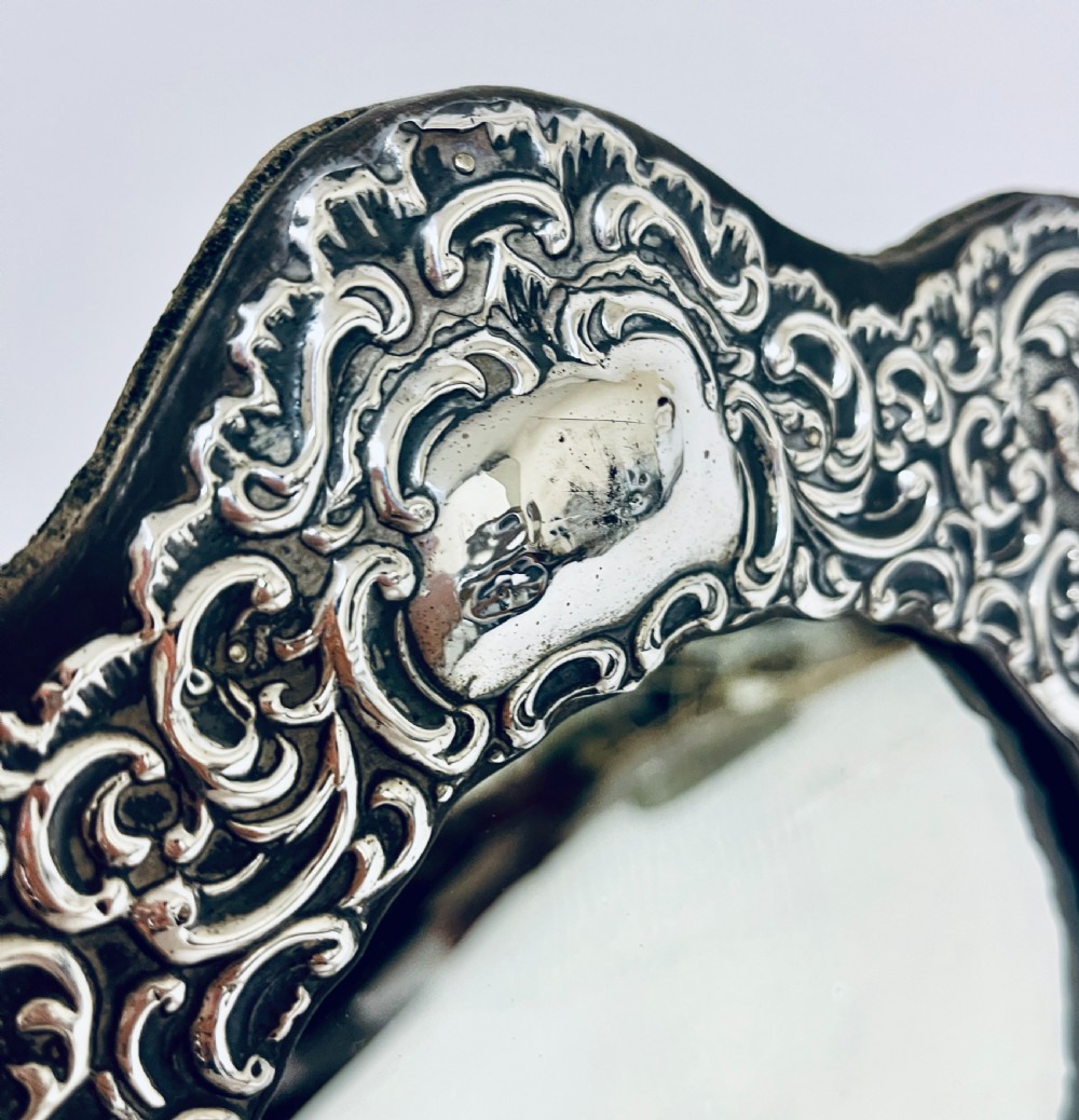 Edwardian Silver Framed Mirror View VIII