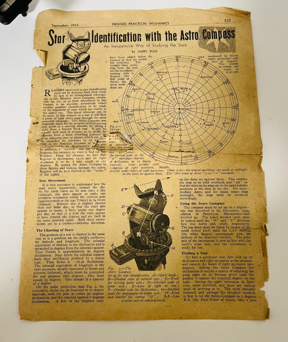 WW2 RAF Astro Compass View IX