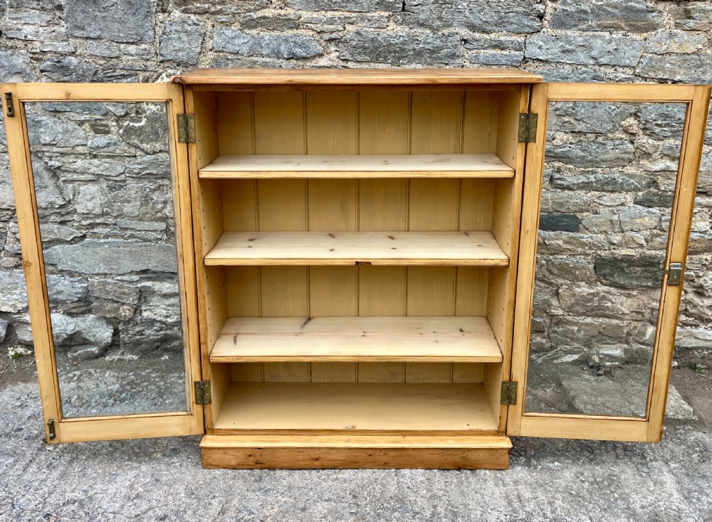 Antique Pine Glazed Cupboard View VIII