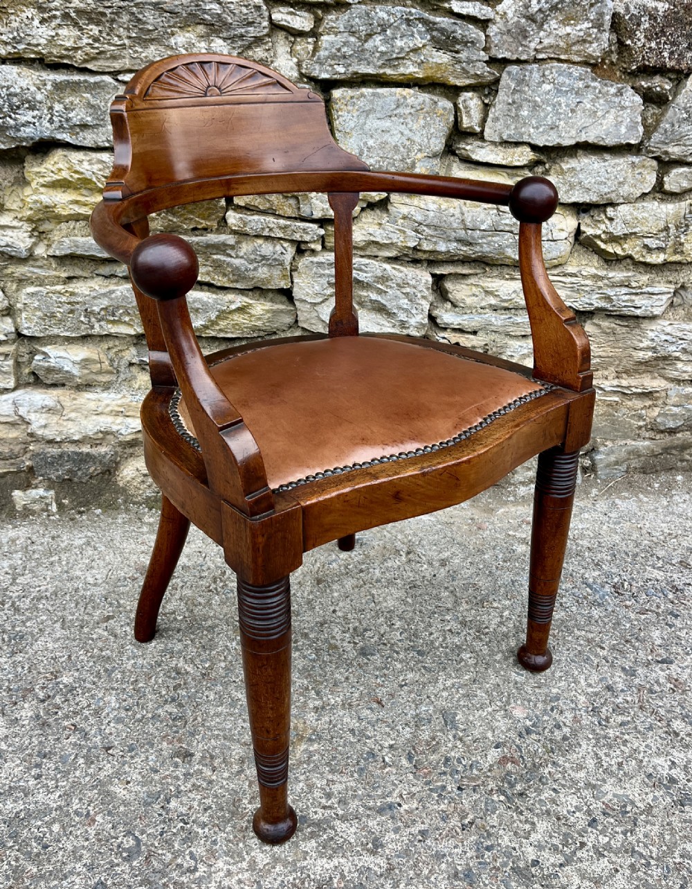 Arts and Crafts Style Mahogany Desk Chair View XII