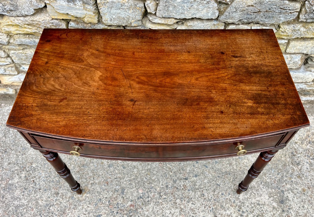 Regency Mahogany Bow Fronted Side Table View III