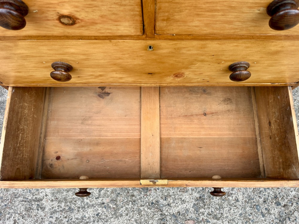 Small Antique Stripped Pine Chest of Drawers View VI