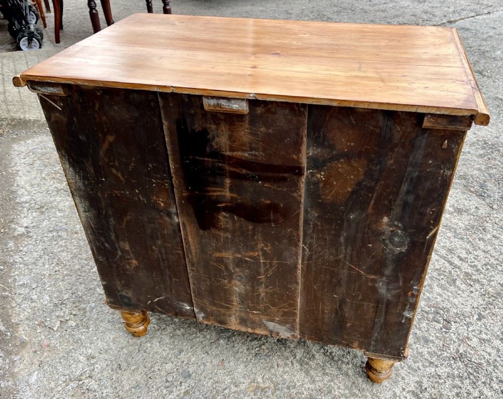 Small Antique Stripped Pine Chest of Drawers View XI
