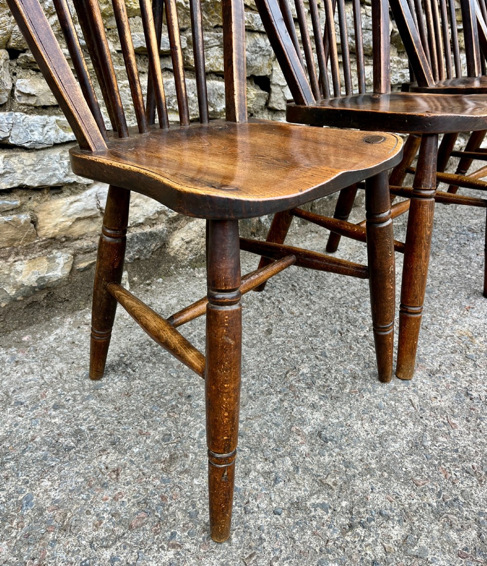 Set of 4 Antique Elm Kitchen Chairs View VIII