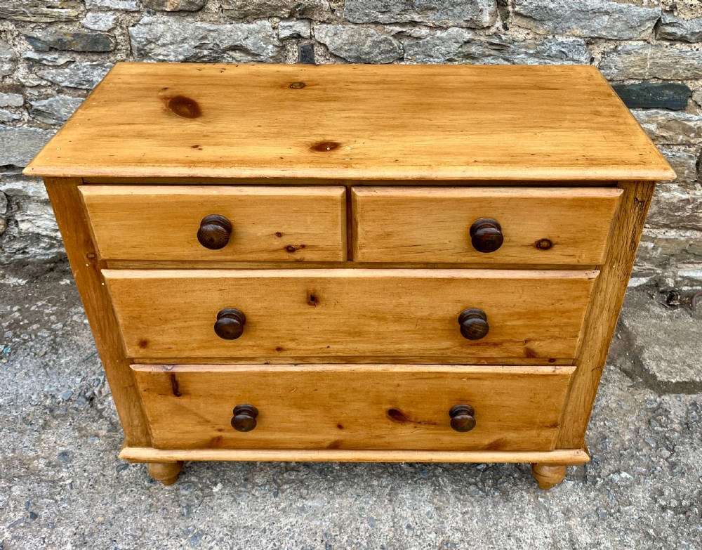 Small Antique Pine Chest of Drawers View II