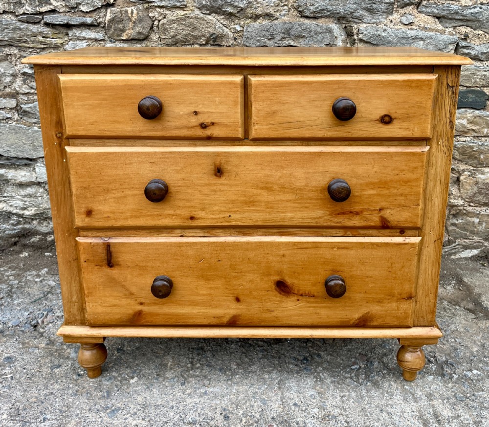 Small Antique Pine Chest of Drawers View VI