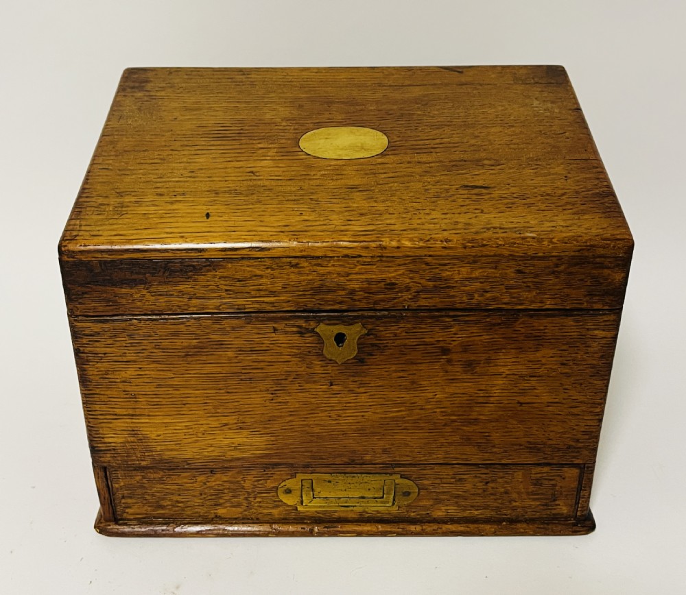 Antique Oak Stationery Box
