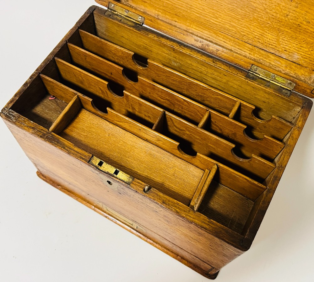 Antique Oak Stationery Box View II