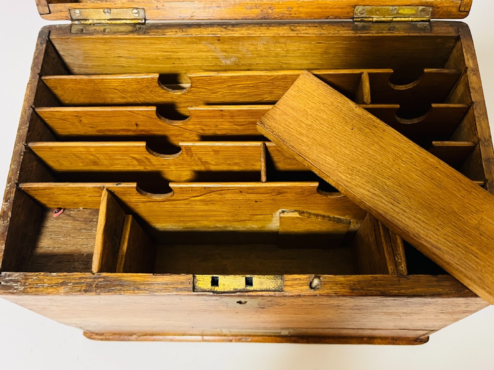 Antique Oak Stationery Box View IV