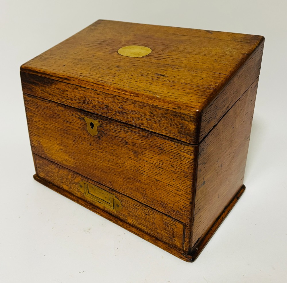 Antique Oak Stationery Box View VI