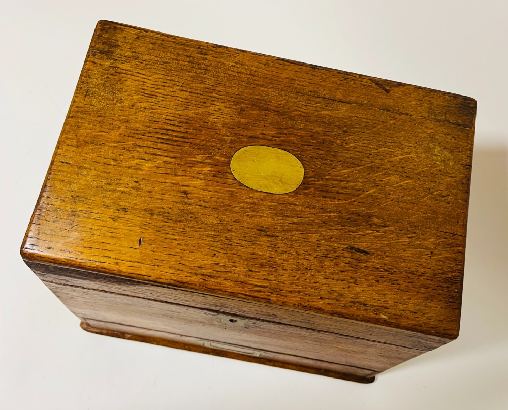 Antique Oak Stationery Box View VII