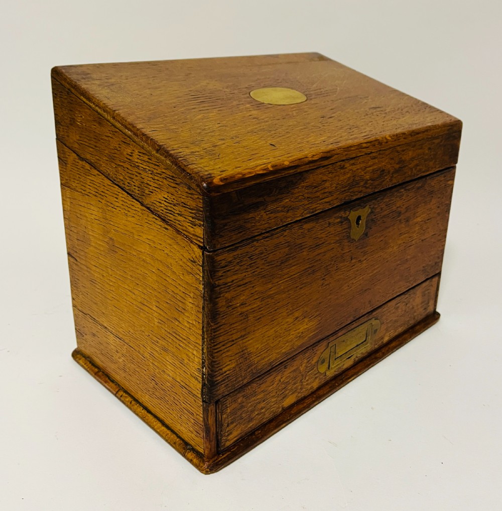 Antique Oak Stationery Box View IX