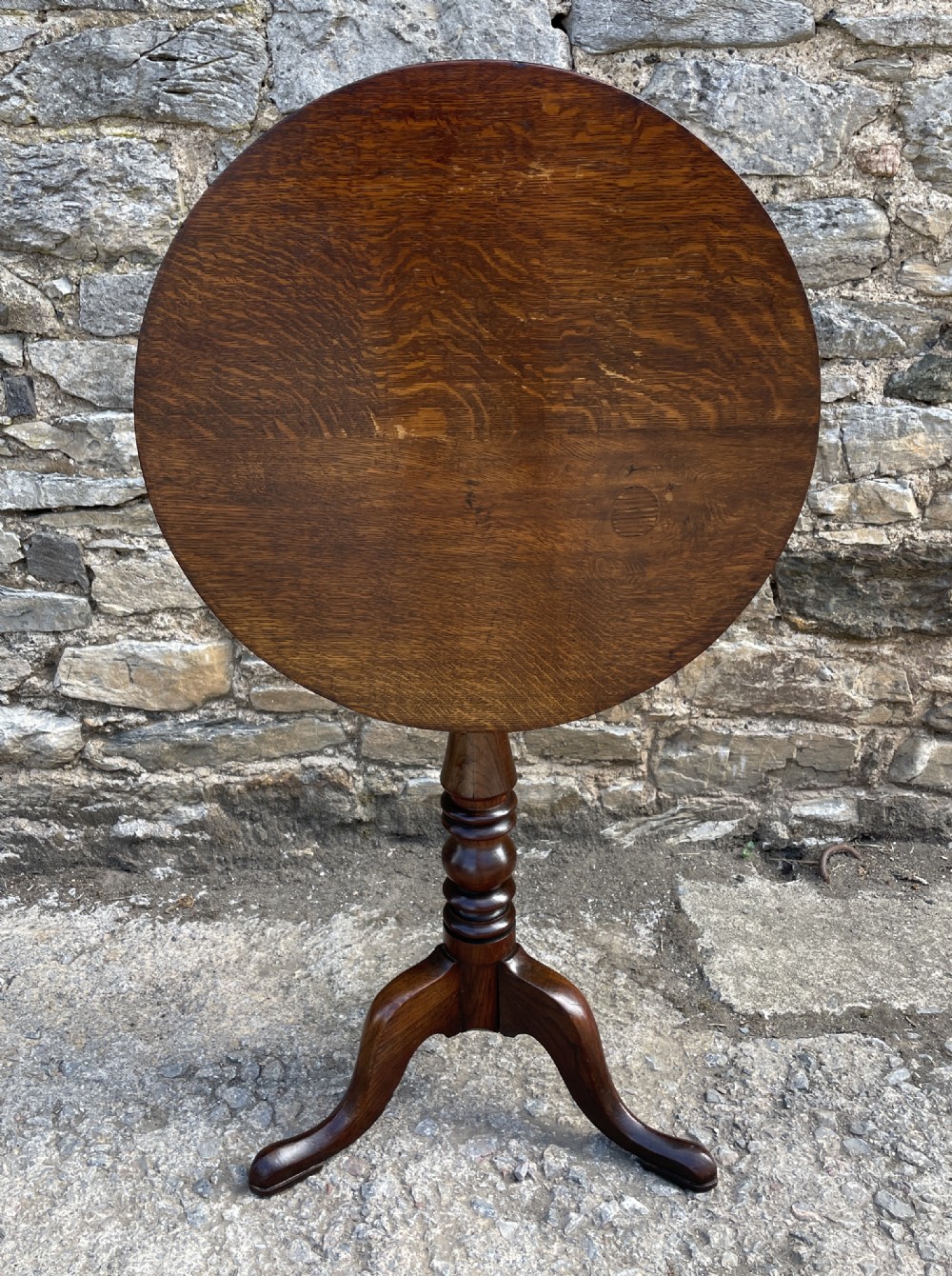 Georgian Oak Tilt Top Wine Table